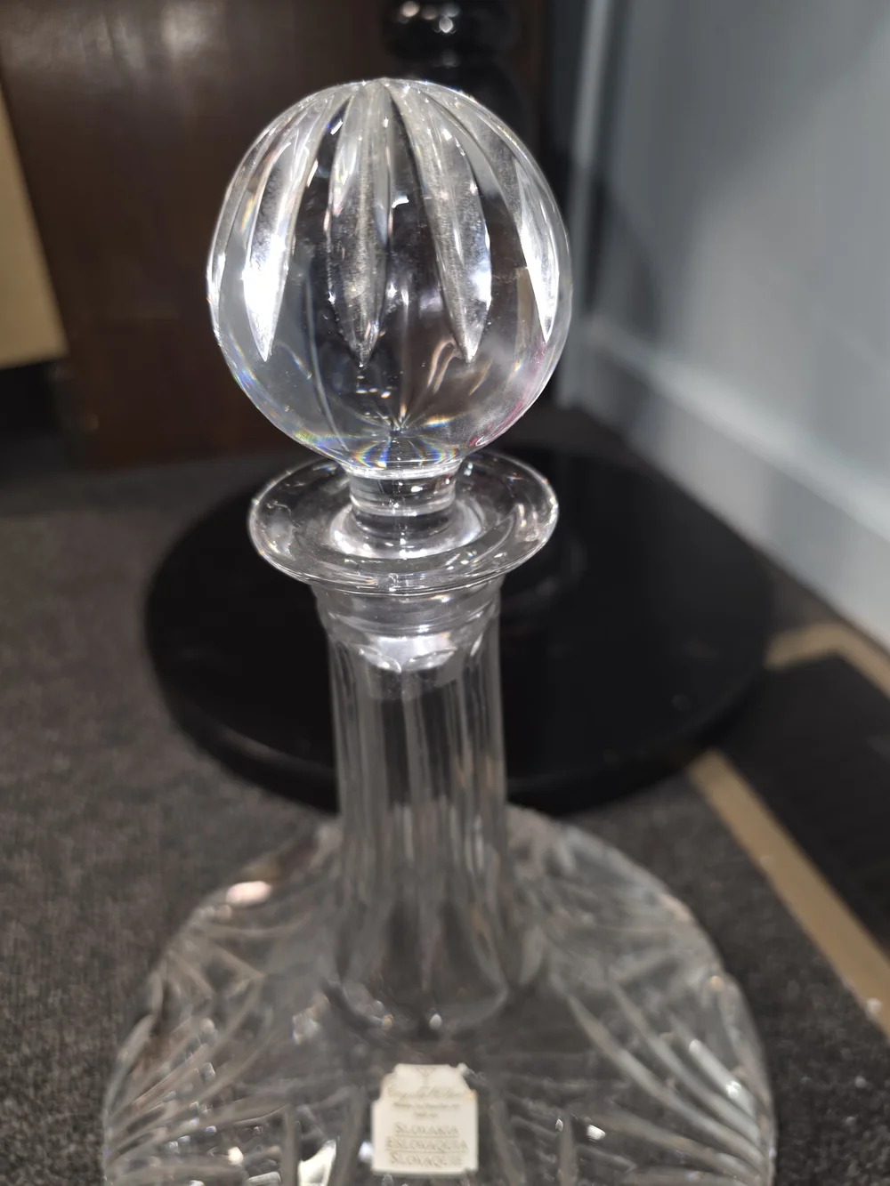 Crystal Clear From Slovakia  Glass Ships Captain Decanter